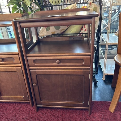 カリモク キャビネット 電話台 玄関収納 KARIMOKU 昭和レトロ カリモク