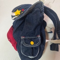 美品MIKIHOUSE バス 車 デニム デザインリュックの画像