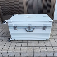 特大　112ℓ　お部屋収納用　おしゃれ宝箱型ホワイトスーツケース...
