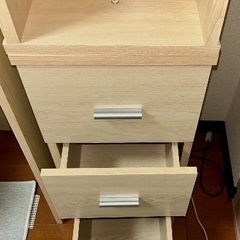 木製 デスク&チェストラック 椅子 セットの画像