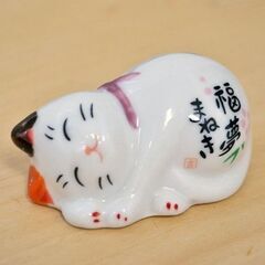 猫の箸置き 4個セット 招き猫 福夢 満福 来福 笑福 陶製 陶器 キッチン用品 置物の画像