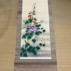 朝顔掛軸中古骨董品