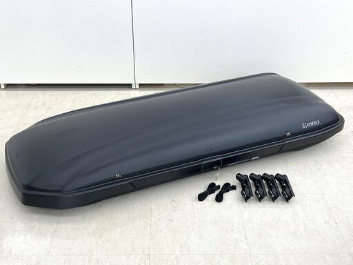 北海道 千歳市/恵庭市 近郊配送 カーメイト INNO ルーフボックス55 BRQ55 マットブラック 容量300L/最大積載量50kg/左開き/クランプ付
