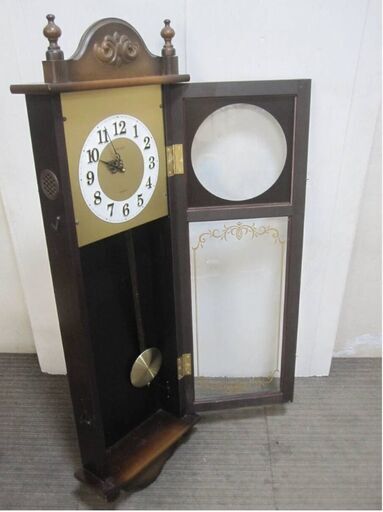 レトロ　SEIKO　振り子柱時計　全長110㎝　大型掛け時計　アンティーク　おしゃれ　ボンボン時計　セイコークロック　訳アリ　ジャンク