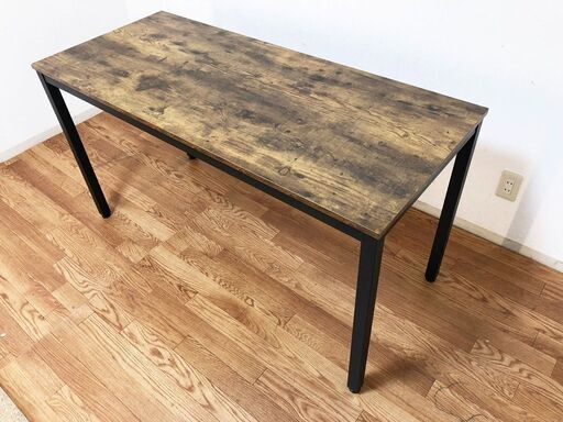 ビンテージ風ダメージ加工デスク　木目調カフェデザイン平机W140×D60×H75cm　ヴィンテージ風ダイニングテーブル　展示品・アウトレット