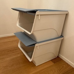 取り外し、積み立て可能！カラーボックス2個セットの画像