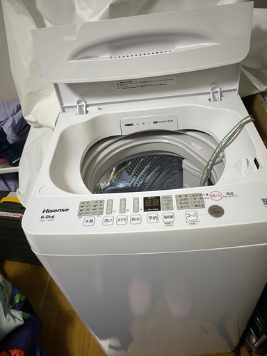 受け渡し決定ハイセンス　洗濯機　6キロ2023年製