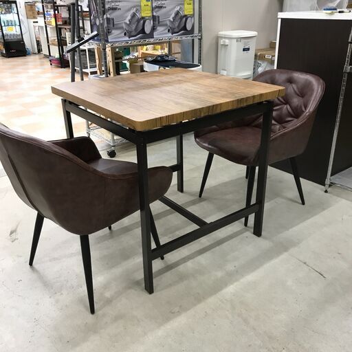 ★ジモティ割引あり★ダイニングテーブルセット2人用 紫 W(幅)75.0×D(奥行き)75.0×H(高さ)75.0cm ※クリーニング済み