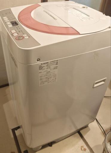 SHARP 全自動洗濯機 6kg ES-GE60R 清掃、梱包済み 配送無料（近郊） お手伝い可能