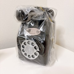 新品未使用❗️昭和レトロ 電話機 貯金箱 黒 インテリア アンティーク風の画像