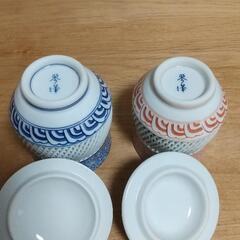 有田焼　琴峰窯　網目透かし　蓋付き　夫婦湯呑み　美術品　日本茶の画像