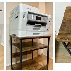 中学受験：A3/B4/A4インクジェットプリンター（ブラザーMFC-J6983CDW）＋プリンター台の画像