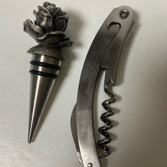 新品　高品質 ワインストッパーとソムリエナイフセット　ステンレス　バラ形の画像