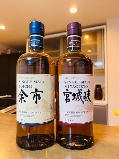 新品ニッカウイスキー 余市 宮城峡 700ml ２本セット箱無