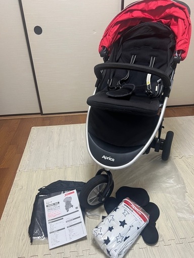 Aprica アップリカ  3輪 スムーヴ　ベビーカー 赤