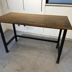 無垢材　鉄脚　作業テーブル