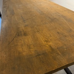 無垢材　鉄脚　作業テーブルの画像