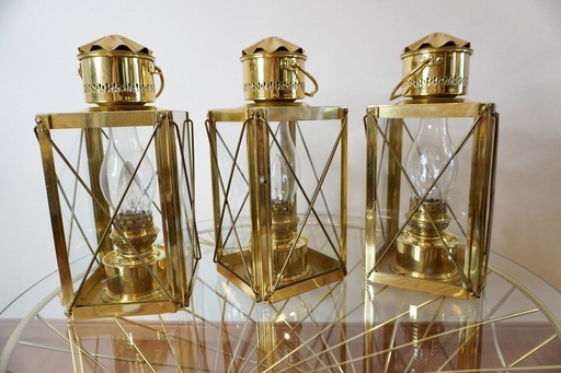 デンハーロッテルダム オランダ製 船舶燈ランプ 真鍮製 ３個セット