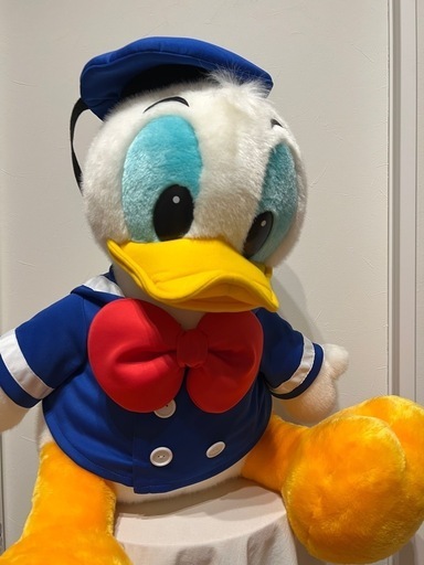 【美品】サイン入り　ドナルドダック　ジャンボぬいぐるみ