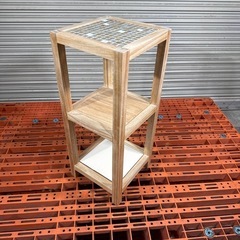 「WOOD 3段タイルラック✨おしゃれな収納棚 ナチュラルインテ...