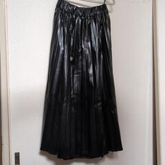 【中古】レザー調スカート黒サイズL