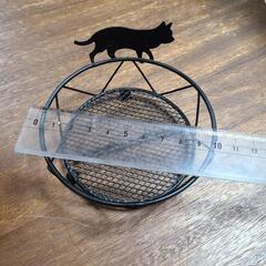 小物入れ①　スチール製　猫柄　中古　の画像