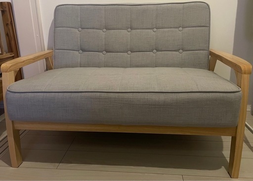 2人掛けソファ ライトグレー