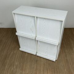 【在庫一掃セール】№5994【新品】4枚ディスプレイラック　フラップ書棚WO(OUTLET)の画像