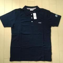 新品タグ付 FILA メンズ ネイビー 半袖ポロシャツ M