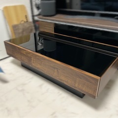 【極美品】ガラステーブル / センターテーブル （引き出し付き）
