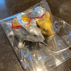 【新品未使用】タイ　ガネーシャ象に願い事を伝えてくれるネズミ2匹セットの画像