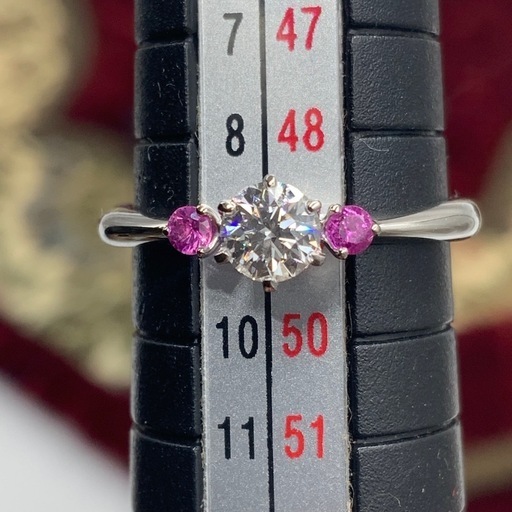 Pt950 プラチナ950 ダイヤモンド　リング　2.8g D0.28ct ピンクサファイヤ　0.06ct