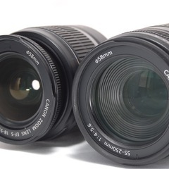 Canon レンズ 標準レンズ 18-55mm 望遠レンズ 55-250mmの画像