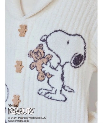 ジェラートピケ【PEANUTS】SNOOPY×BEAR ジャガード カーディガン 専用⭐︎ジェラピケ SNOOPY×BEAR ジャガードショールカーディガン