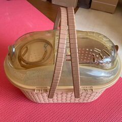 移動用ペットゲージ☆人気のアースカラー☆収納BOX付＋おまけリードと保護柵セットの画像