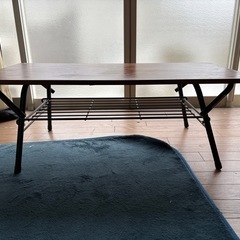 ニトリ　折り畳みローテーブル　棚付きの画像
