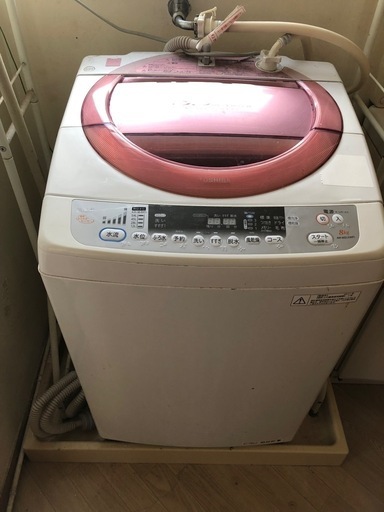 【取引決定　日曜日】GYP0321 中古 東芝 8kg抗菌水で洗う！洗濯機 AW-80DJ-WP