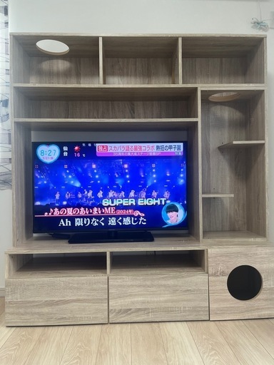 LOWYA ロウヤ 猫 家具 TVボード テレビ台 キャットタワー 壁面 壁面収納 43型 幅150cm ナチュラル