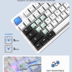 DAREU EK87PRO ゲーミングキーボード 無線 テンキー...