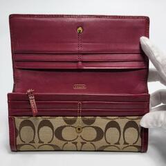 COACH コーチ 長財布 キャンバスレザー 比較的綺麗な商品の画像