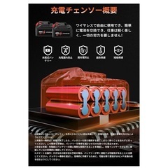 新品未使用未開封品です‼️‼️‼️ チェーンソー 充電式 電動ノコギリ ハンディチェーンソー バッテリー2個搭載 ミニチェーンソー 電動チェーンソー 小型チェーンソー【薪割り/薪作り/枝切り/庭木の剪定】替刃付き ミニ電動のこぎり 家庭用 木工切断 園芸設備 収納箱付き 日本語説明書の画像