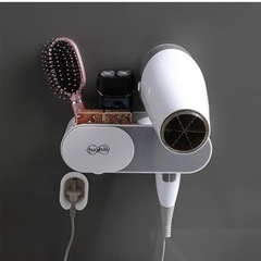 新品✨ドライヤーホルダー 壁掛け 小物収納 穴開け不要 タオルホ...