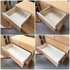 【美品‼️】高級♪ 大川家具 78cm幅4段チェスト タンス 箪笥 脚付き 衣類収納家具 木製ライトブラウン♪の画像