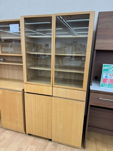 ★ジモティ割あり★ 無印良品 食器棚 ナチュラル H176×W87×D45 クリーニング済み KJ8978