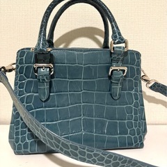  【ジョルジオアルマーニ】レザー
ハンドバッグ クロコ型押しの画像