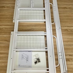 ニトリ コンパクトシェルフ ハンガーラック スチールラック クロ...
