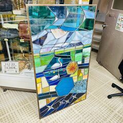 レトロ ステンドグラス 窓枠 白鳥