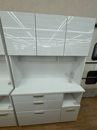 ★ジモティ割あり★ ニトリ 食器棚 ホワイト H190×W120×D42 クリーニング済み KJ8980