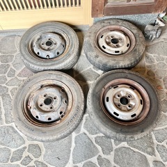 廃タイヤ&鉄ホイール 軽自動車12インチ 