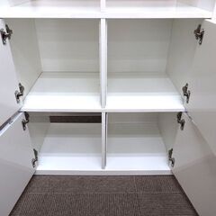 新札幌◆IKEA/イケア KALLAX/カラックス シェルフユニット ホワイト系 扉付き◆幅765mm×奥行390mm×高さ1465mm No.3243の画像